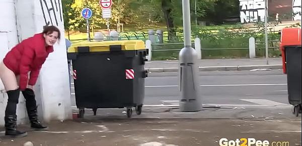 Teen Brunette Loves Public Pissing